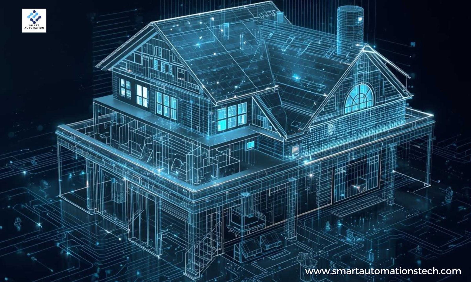 Modern smart home connected with IoT devices and automation technology