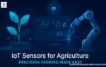 IoT sensors monitoring soil moisture, crop health, and farm conditions for precision agriculture
