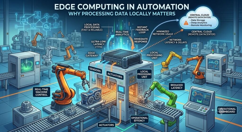 Edge computing system processing industrial automation data locally