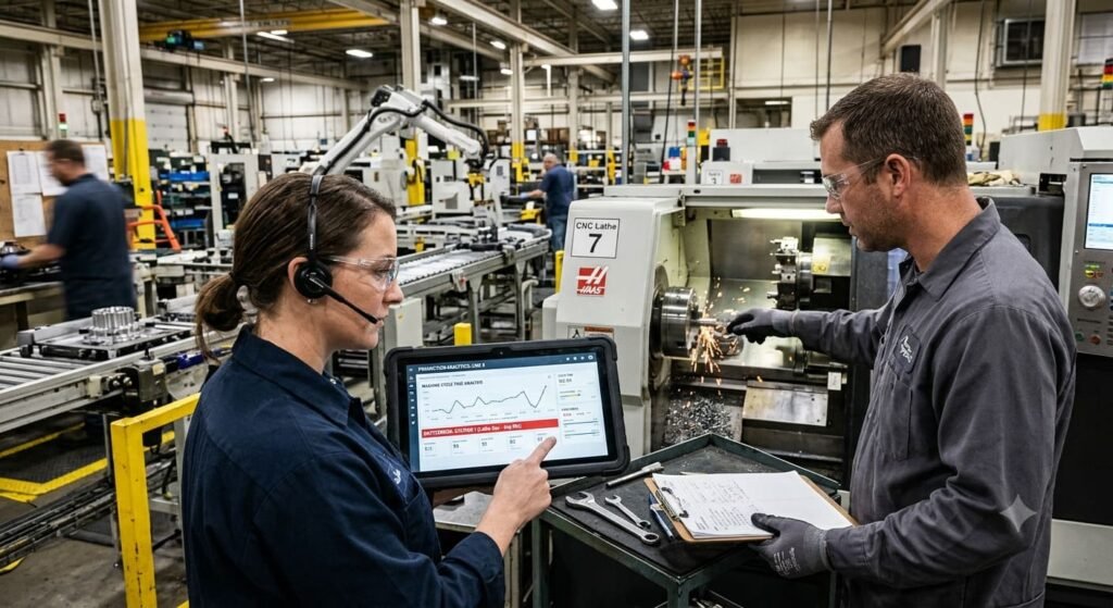 Machine cycle time optimization to identify production bottlenecks