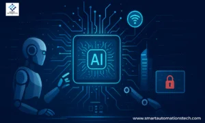 Smart technology trends using AI, IoT, automation, robotics, and connected systems